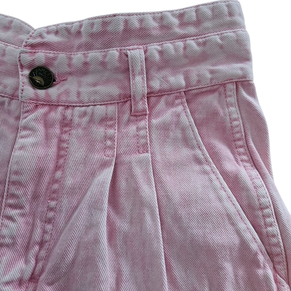 Women's Faherty Rikki Shorts Frayed Hem French Rose 26 Cotton Paperbag Waistband - Picture 6 of 6